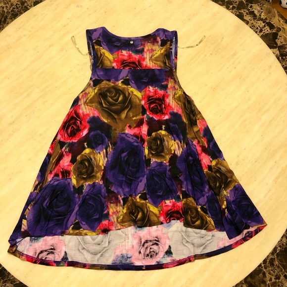 New Apple Bottles Colourful Floral Long Top Mini Dress Size M/L - Picture 7 of 8